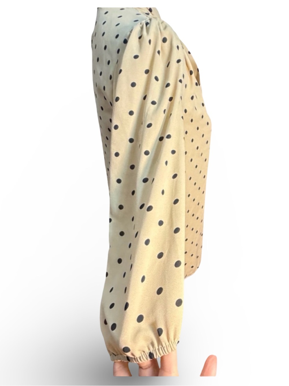Vintage Vibe Blouse Lot Size XS/S | 7th Avenue Polka Dot & Inbm Cream/Black Trim - Picture 5 of 6